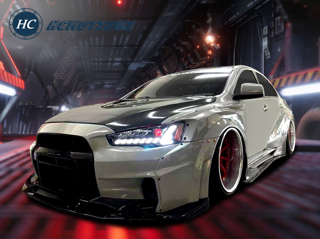 HCMOTION LED Headlights for Mitsubishi Lancer 2008-2017 | Sequential Turn Signal & Startup Animation