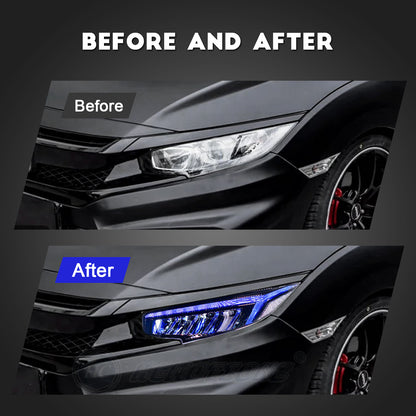 HCMOTION LED RBG Headlights for 2016-2021 Honda Civic 10th Gen | Sequential Turn Light & Startup Animation