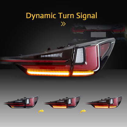 HCMOTION LED Taillights for 2016-2022 Lexus RX 350 L RX 450h F | Sequential Turn Signal & Startup Animation Clear