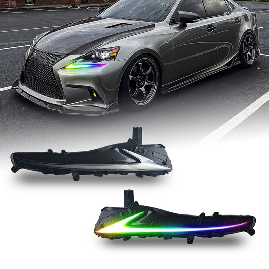 HCMOTION LED RGB DRL Assembly for Lexus IS250 300h 350 f 2013-2016 | Sequential Turn Signal & App Lighting Control