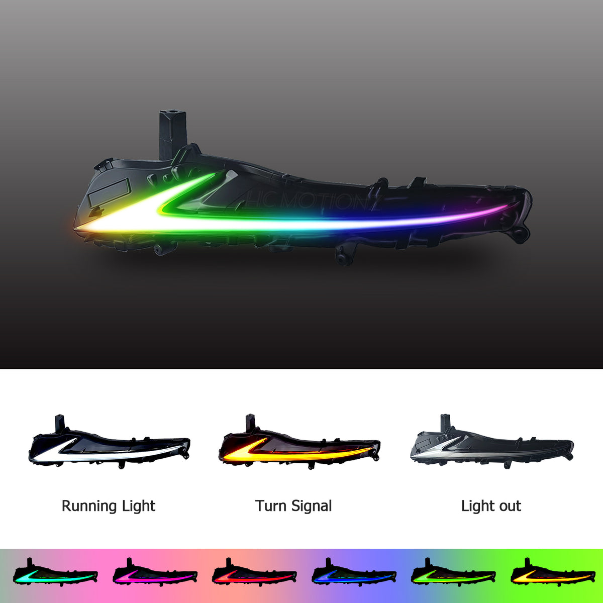 HCMOTION LED RGB DRL Assembly for Lexus IS250 300h 350 f 2013-2016 | Sequential Turn Signal & App Lighting Control