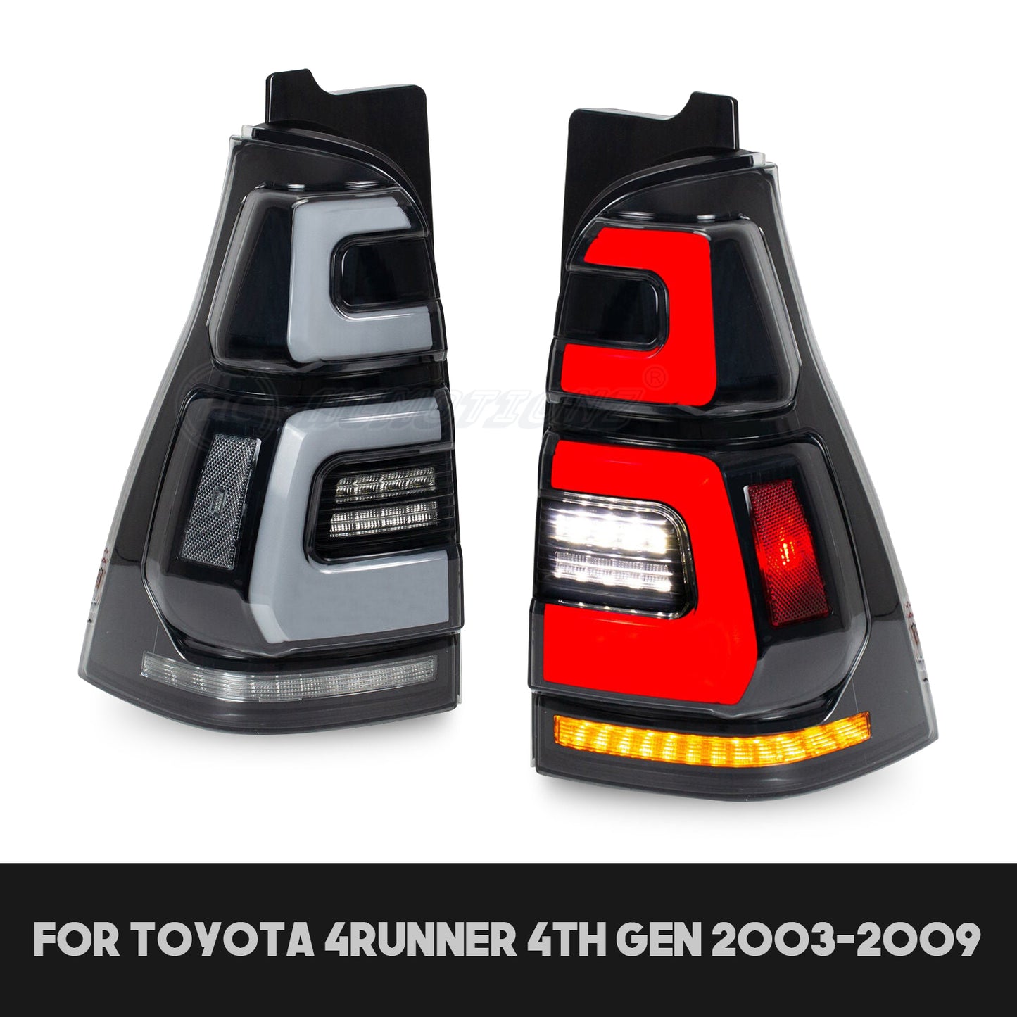 HCMOTION LED Taillights for Toyota 4Runner 4th GEN 2003-2009 | Sequential Turn Signal & Startup Animation Clear