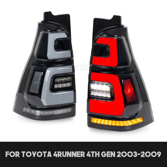 HCMOTION LED Taillights for Toyota 4Runner 4th GEN 2003-2009 | Sequential Turn Signal & Startup Animation Clear