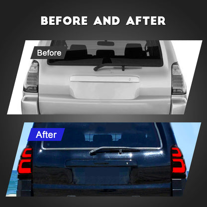 HCMOTION LED Taillights for Toyota 4Runner 4th GEN 2003-2009 | Sequential Turn Signal & Startup Animation Clear