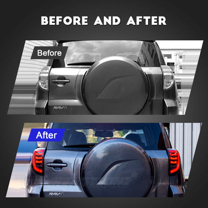 HCMOTION LED Taillights for Toyota Rav4 3th GEN 2006-2012 | Sequential Turn Signal & Startup Animation Smoked
