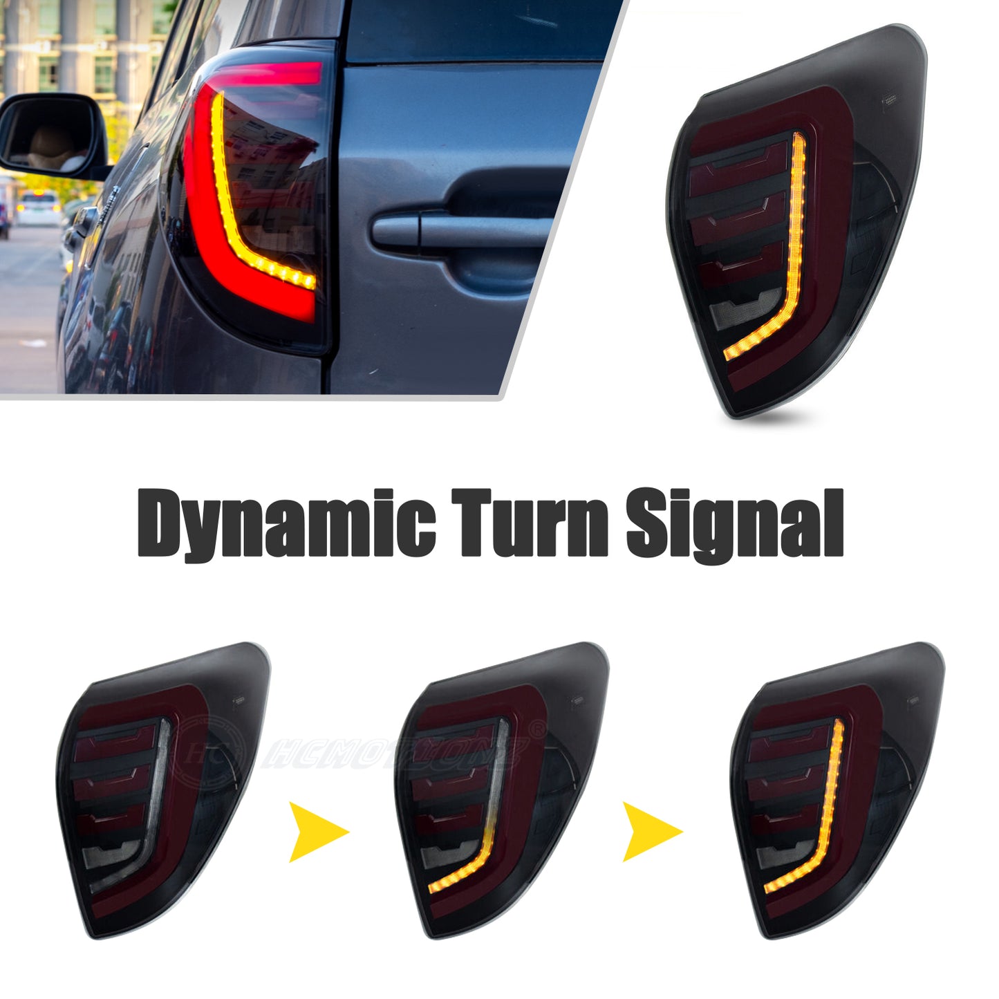 HCMOTION LED Taillights for Toyota Rav4 3th GEN 2006-2012 | Sequential Turn Signal & Startup Animation Smoked