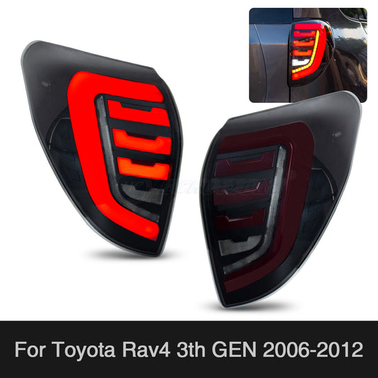 HCMOTION LED Taillights for Toyota Rav4 3th GEN 2006-2012 | Sequential Turn Signal & Startup Animation Smoked