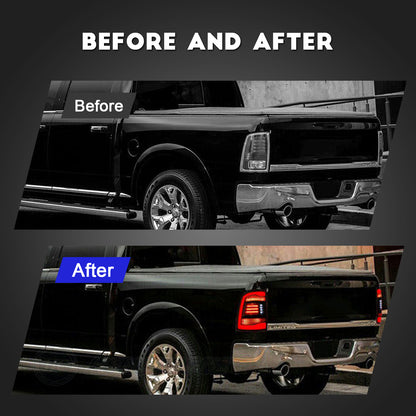 HCMOTION LED Tail Lights for Dodge RAM1500 2009-2018/RAM2500 2013-2018 | Sequential Turn Signal & Startup Animation Clear