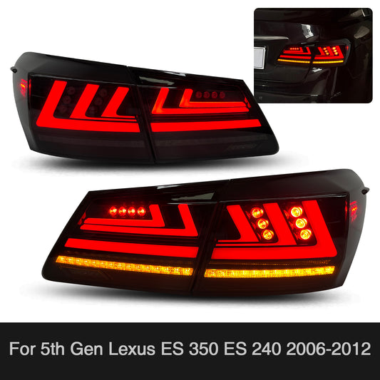 HCMOTION LED Taillights for 2006-2012 Lexus ES350 ES240 | Startup Animation & Sequential Signal Smoked