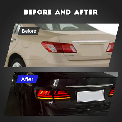 HCMOTION LED Taillights for 2006-2012 Lexus ES350 ES240 | Startup Animation & Sequential Signal Smoked