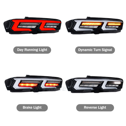 HCMOTION DOT-Approved LED Tail Lights for 2019-2025 Chevrolet Camaro | Sequential Signal & Startup Animation Pair