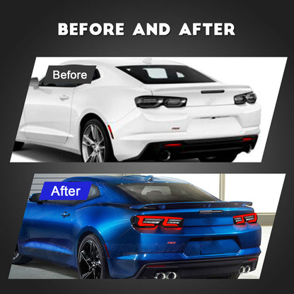 HCMOTION DOT-Approved LED Tail Lights for 2019-2025 Chevrolet Camaro | Sequential Signal & Startup Animation Pair