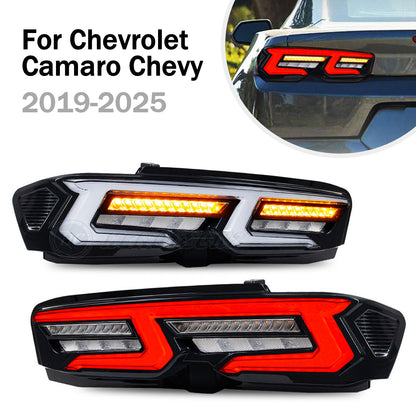 HCMOTION DOT-Approved LED Tail Lights for 2019-2025 Chevrolet Camaro | Sequential Signal & Startup Animation Pair