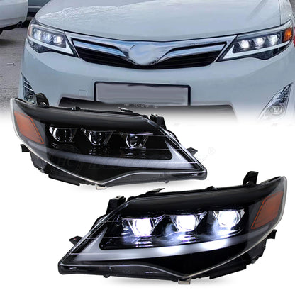 HCMOTION LED Headlight Assembly for 2012-2014 Toyota Camry (XV50) | Sequential Signal & Startup Animation