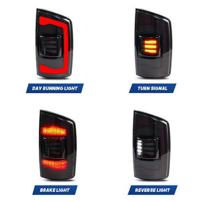 HCMOTION LED Taillights for 2002-2006 Dodge RAM 1500, 2003-2006 RAM 2500 3500 | Sequential Turn Signal & Startup Animation Smoked