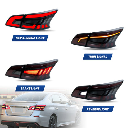 HCMOTION LED Taillights for 2012-2019 Nissan Sentra B17 | Sequential Signal & Startup Animation