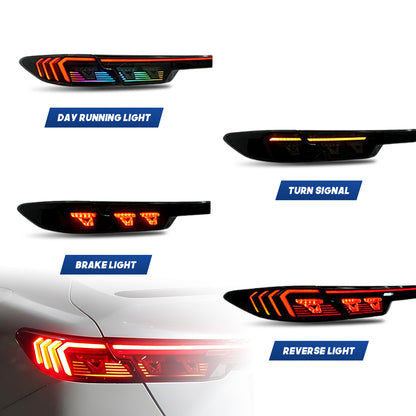 HCMOTION LED Color Changing Taillights for Toyota Camry 2025 | Sequential Turn Signal & Startup Animation Smoked