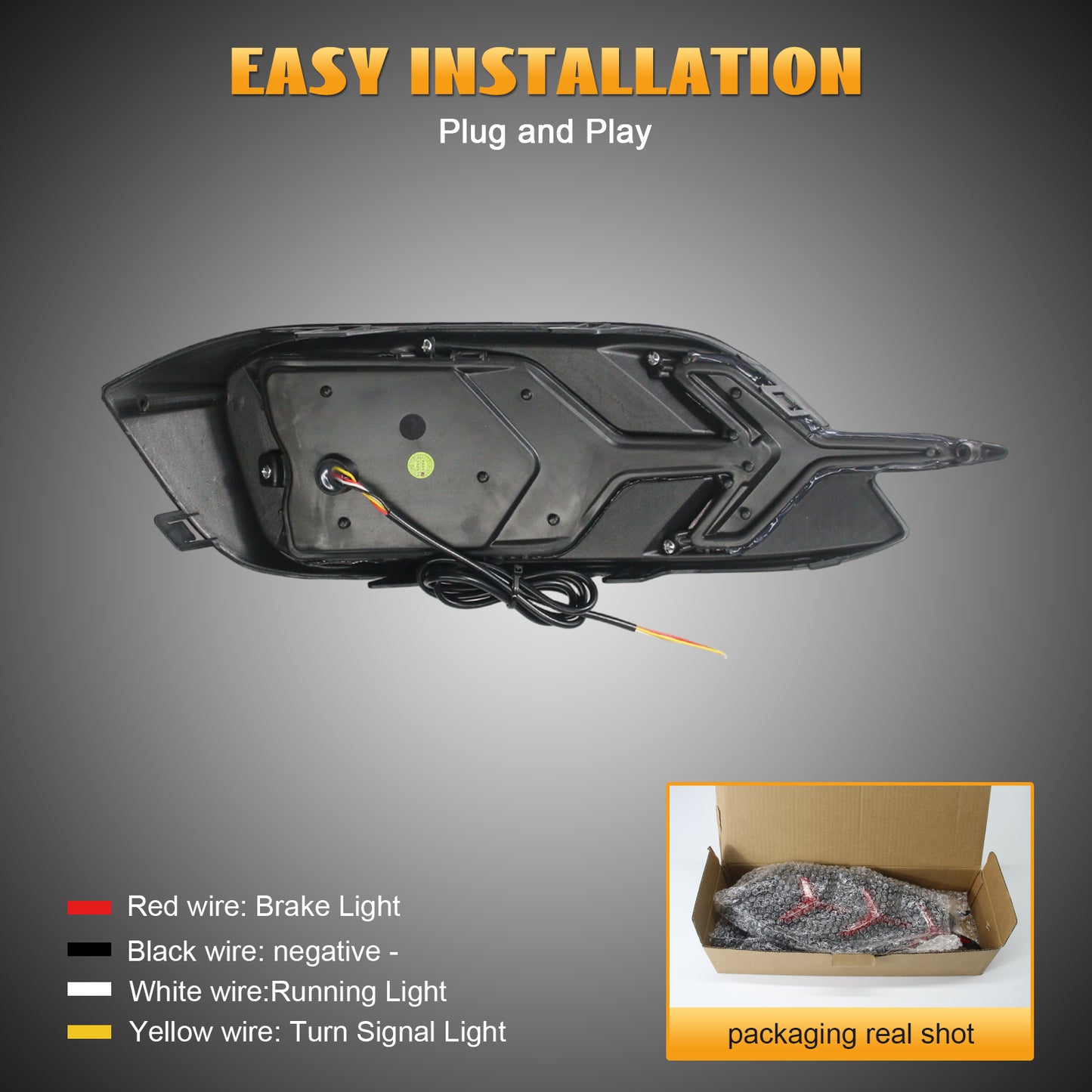 HCMOTION LED Rear Bumper Lights for 2016-2022 Honda Civic (10th Gen) | Sequential Signal & Startup Animation Fish-Bone Style