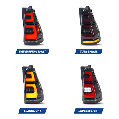 HCMOTION LED Taillights for Toyota 4Runner 4th GEN 2003-2009 | Sequential Turn Signal & Startup Animation Smoked