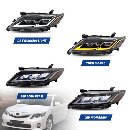 HCMOTION LED Headlight Assembly for 2010-2011 Toyota Camry XV40 | Sequential Signal & Startup Animation