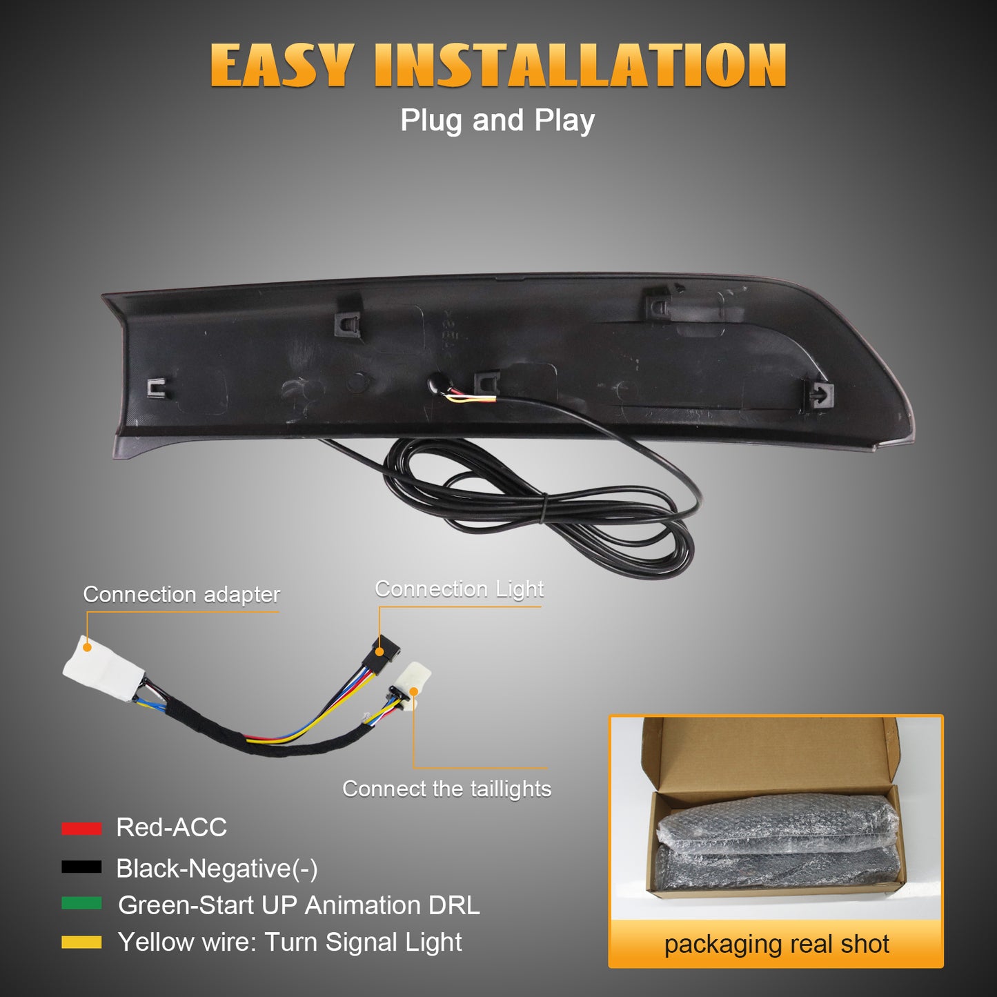 HCMOTION Smoked LED Rear Pillar Lights for 2010-2023 Toyota 4Runner | Startup Animation & Sequential Turn Signal