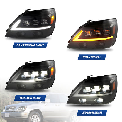 HCMOTION LED Headlights for 1998-2002 Lexus RX Series | Sequential Signal & Startup Animation