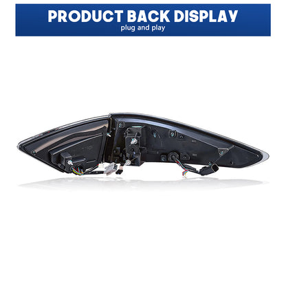 HCMOTION LED Taillights for 2013-2016 Ford Fusion Mondeo | Sequential Turn Signal & Startup Animation Smoked