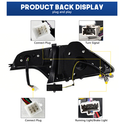 HCMOTION LED Taillights for Honda Civic 8th Gen 2006-2011 Sedan | Sequential Turn Signal & Startup Animation Smoked