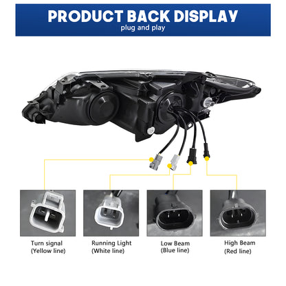 HCMOTION LED Headlight Assembly for 2012-2014 Toyota Camry (XV50) | Sequential Signal & Startup Animation Type B