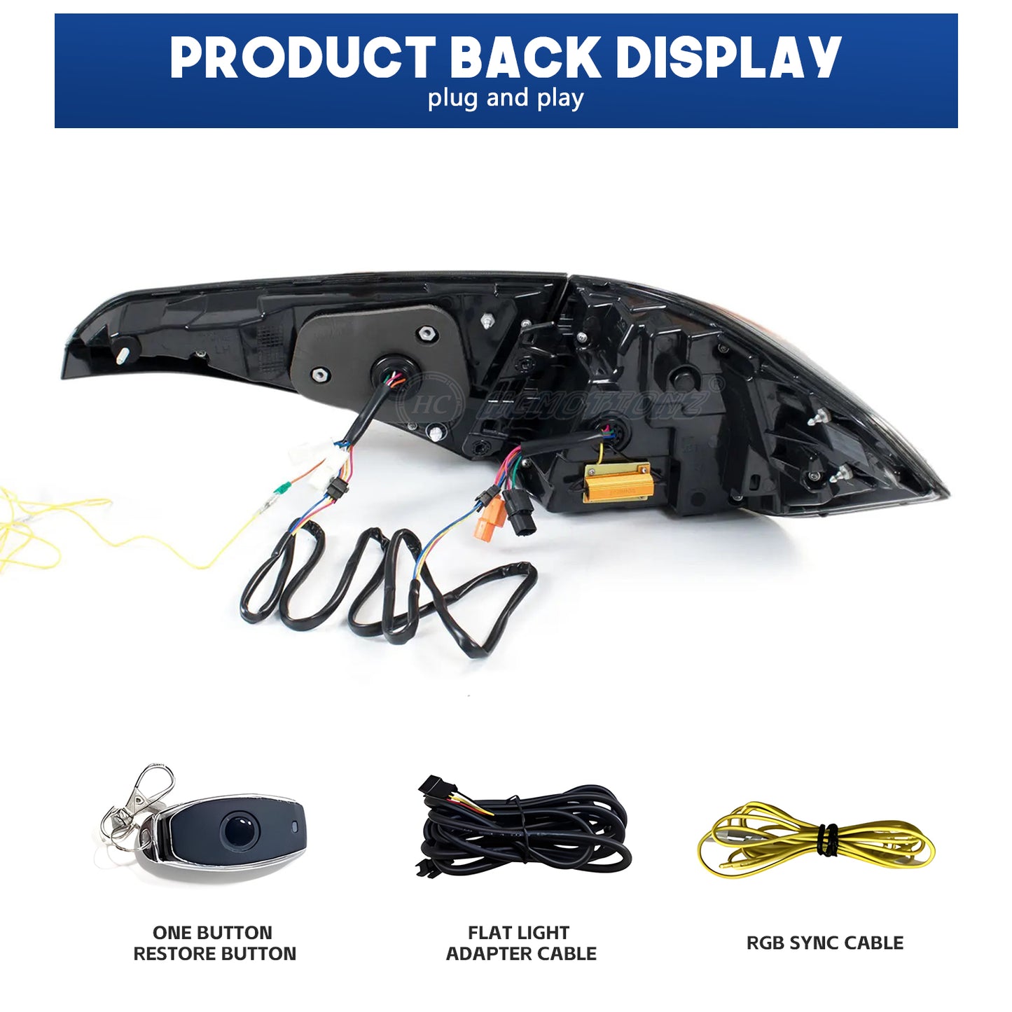HCMOTION LED RGB Taillights for 2022-2026 Honda Civic 11th Gen Sedan | Startup Animation & Sequential Signal Clear