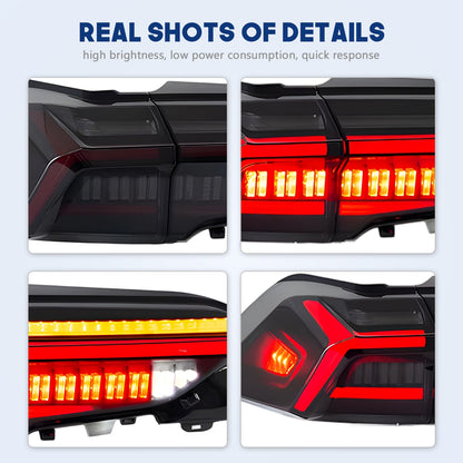 HCMOTION DOT-Approved LED Tail Lights for 2019-2024 Toyota RAV4 XA50 | Sequential Signal & Startup Animation Pair