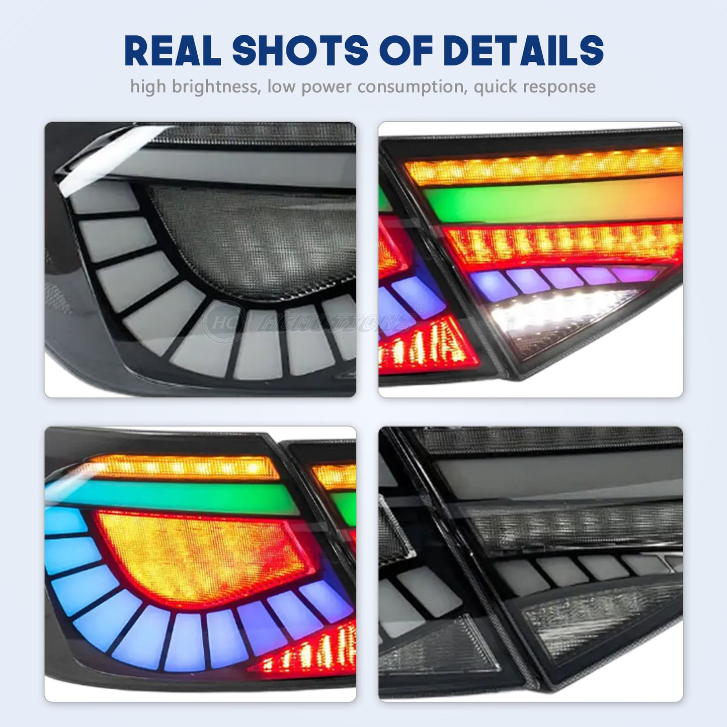 HCMOTION LED RGB Taillights for 2022-2026 Honda Civic 11th Gen Sedan | Startup Animation & Sequential Signal Clear