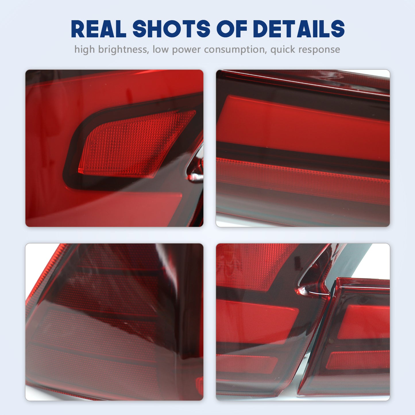 HCMOTION DOT-Approved LED Tail Lights for 2012-2014 Toyota Camry USA Type | Startup Animation & Sequential Signal Pair Red