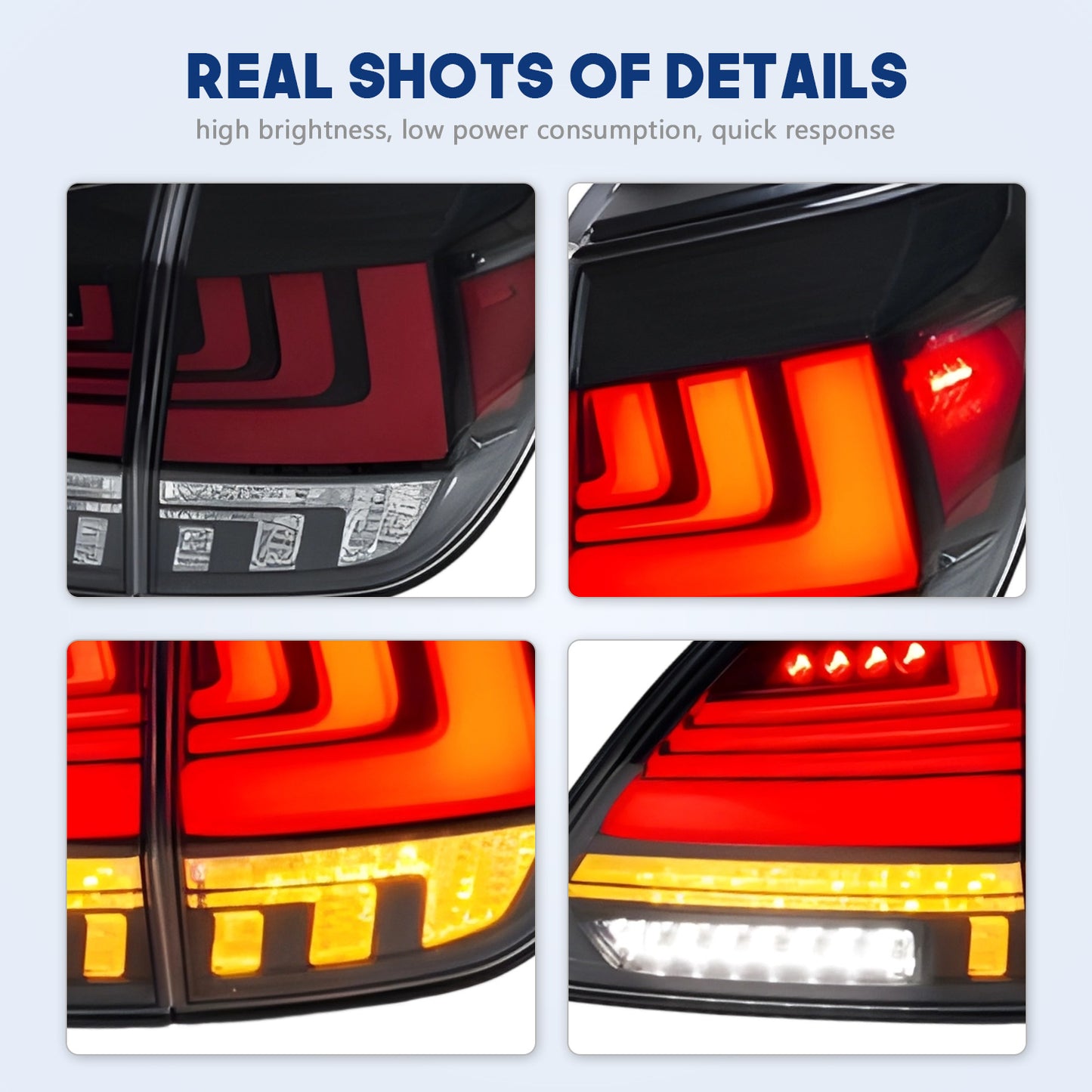 HCMOTION DOT-Approved LED Tail Lights for 1998-2002 Lexus RX 300 | Sequential Signal & Startup Animation Pair