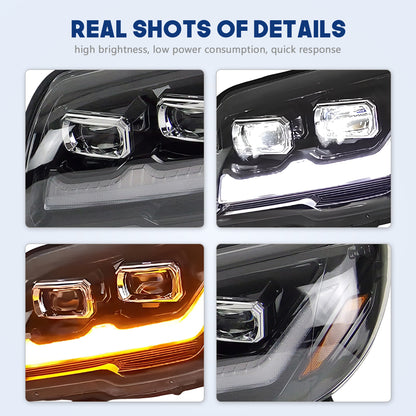 HCMOTION LED Headlights for 2003-2009 Toyota 4Runner 4th GEN with Trim Strips | Sequential Signal & Startup Animation