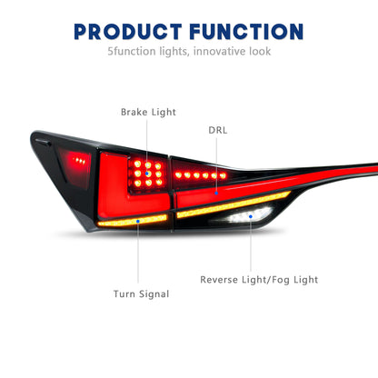 HCMOTION LED Taillights for 2012-2020 Lexus GS 250 300h 350 F 450h | Sequential Turn Signal & Startup Animation Smoked