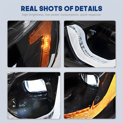 HCMOTION DOT-Approved LED Headlights for 2006-2011 Honda Civic 8th Gen | Projector Front Lamps Sequential Signal & Startup Animation Pair