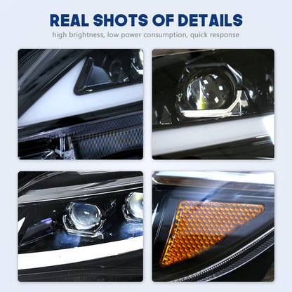 HCMOTION LED Headlight Assembly for 2011-2013 Toyota Corolla | Sequential Signal & Startup Animation