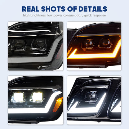 HCMOTION DOT-Approved LED Headlights for 1998-2007 Lexus LX 470 J100 | Projector Lens, Sequential Signal & Startup Animation Pair