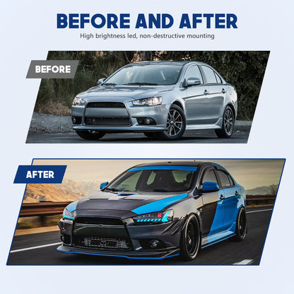 HCMOTION LED RGB Headlights for Mitsubishi Lancer 2008-2017 | Sequential Turn Signal & Startup Animation
