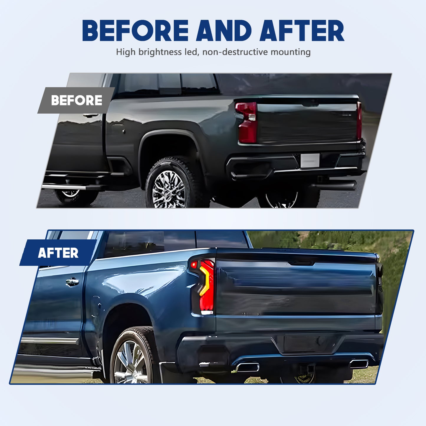 HCMOTION DOT-Approved LED Tail Lights for 2019-2025 Chevrolet Silverado 1500 2500 3500 | WT Low Trim, Sequential Signal & Startup Animation Pair