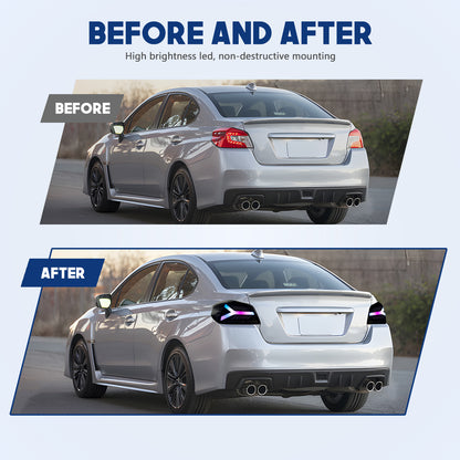 HCMOTION LED RGB Taillights for 2015-2021 Subaru WRX STI | Startup Animation & Sequential Signal Smoked