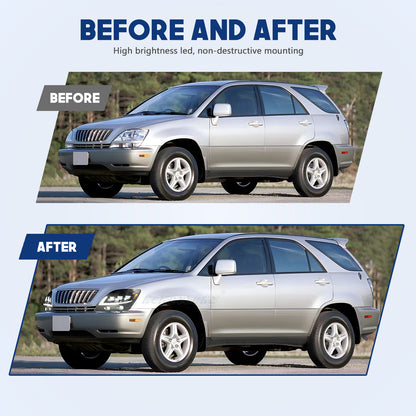 HCMOTION LED Headlights for 1998-2002 Lexus RX Series | Sequential Signal & Startup Animation
