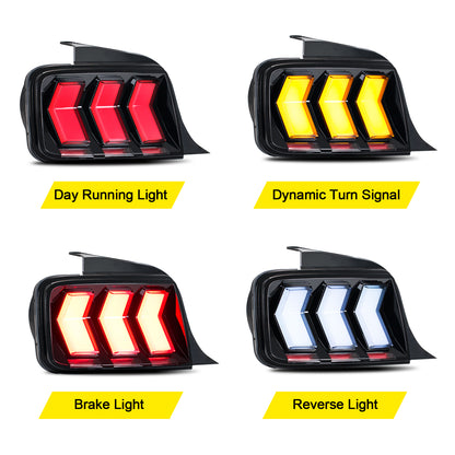 HCMOTION LED Taillights for 2005-2009 Ford Mustang | Startup Animation & Sequential Signal Clear