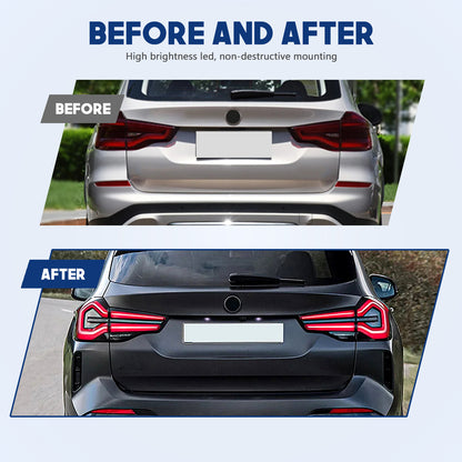 HCMOTION DOT-Approved LED Tail Lights for 2018-2021 BMW X3 G01 F97 | Startup Animation & Sequential Signal Pair