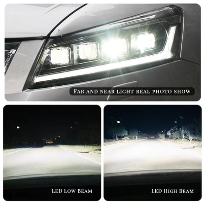 HCMOTION DOT-Approved LED Headlights for 2008-2012 Honda Accord 8th Gen | Projector Front Lamps Sequential Signal & Startup Animation 1 Pair