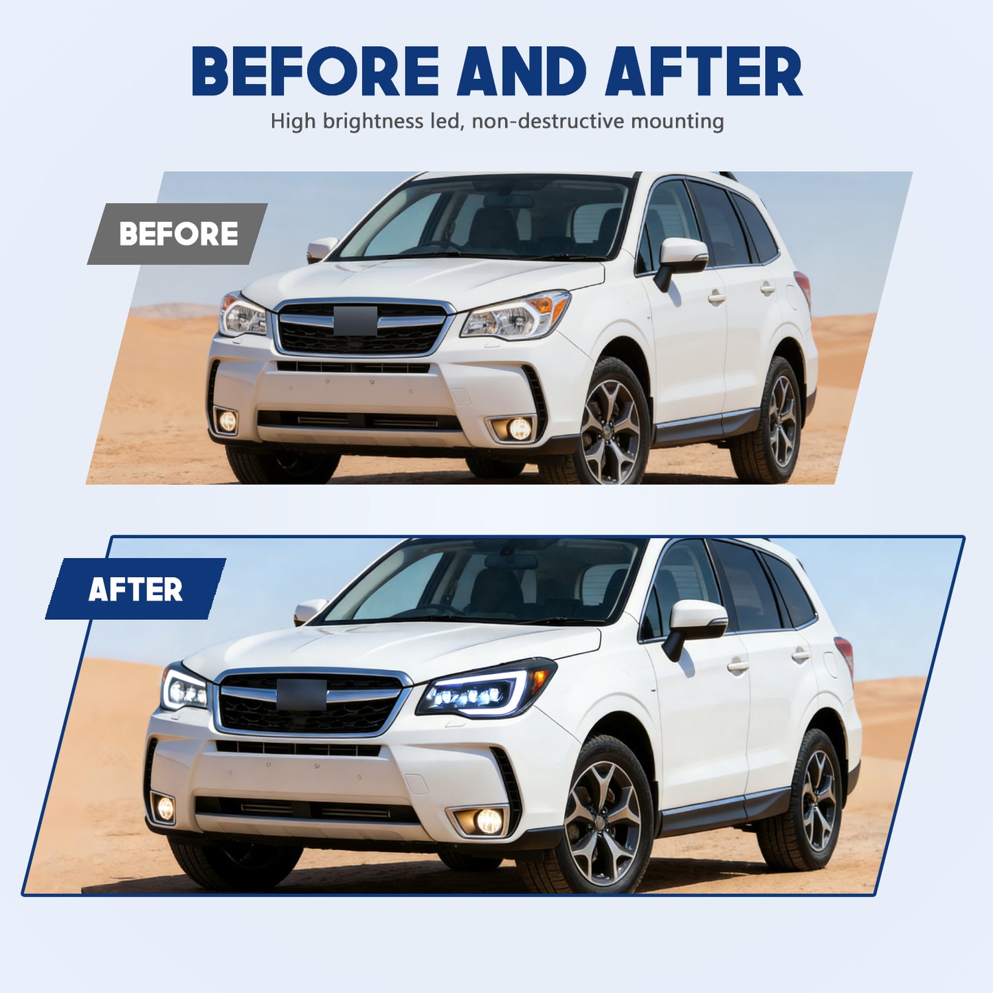HCMOTION LED Headlight Assembly for 2013-2018 Subaru Forester (SJ) | Sequential Signal & Startup Animation