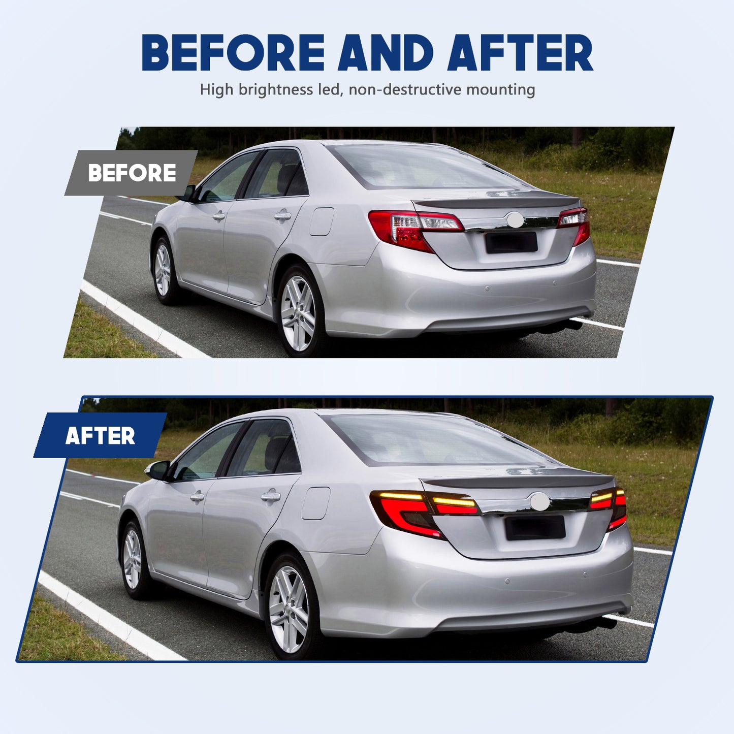 HCMOTION LED Tail Lights for 2012-2014 Toyota Camry (USA Spec) | Sequential Signal & Startup Animation
