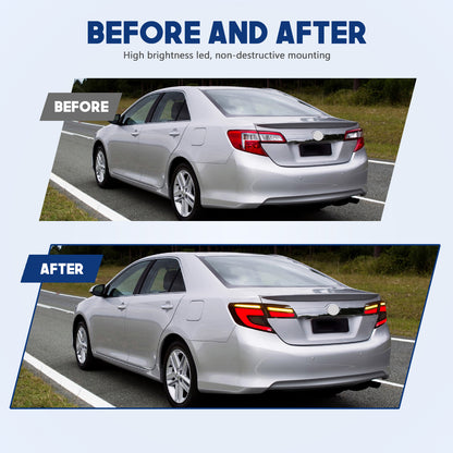 HCMOTION LED Tail Lights for 2012-2014 Toyota Camry (USA Spec) | Sequential Signal & Startup Animation