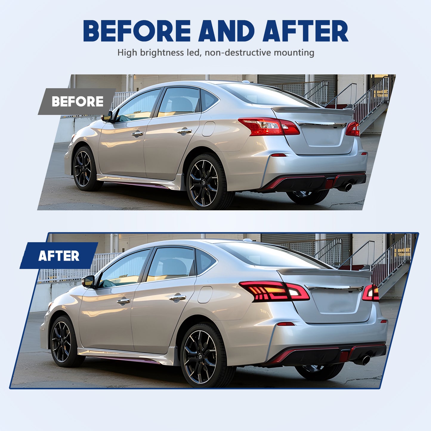 HCMOTION LED Taillights for 2012-2019 Nissan Sentra B17 | Sequential Signal & Startup Animation
